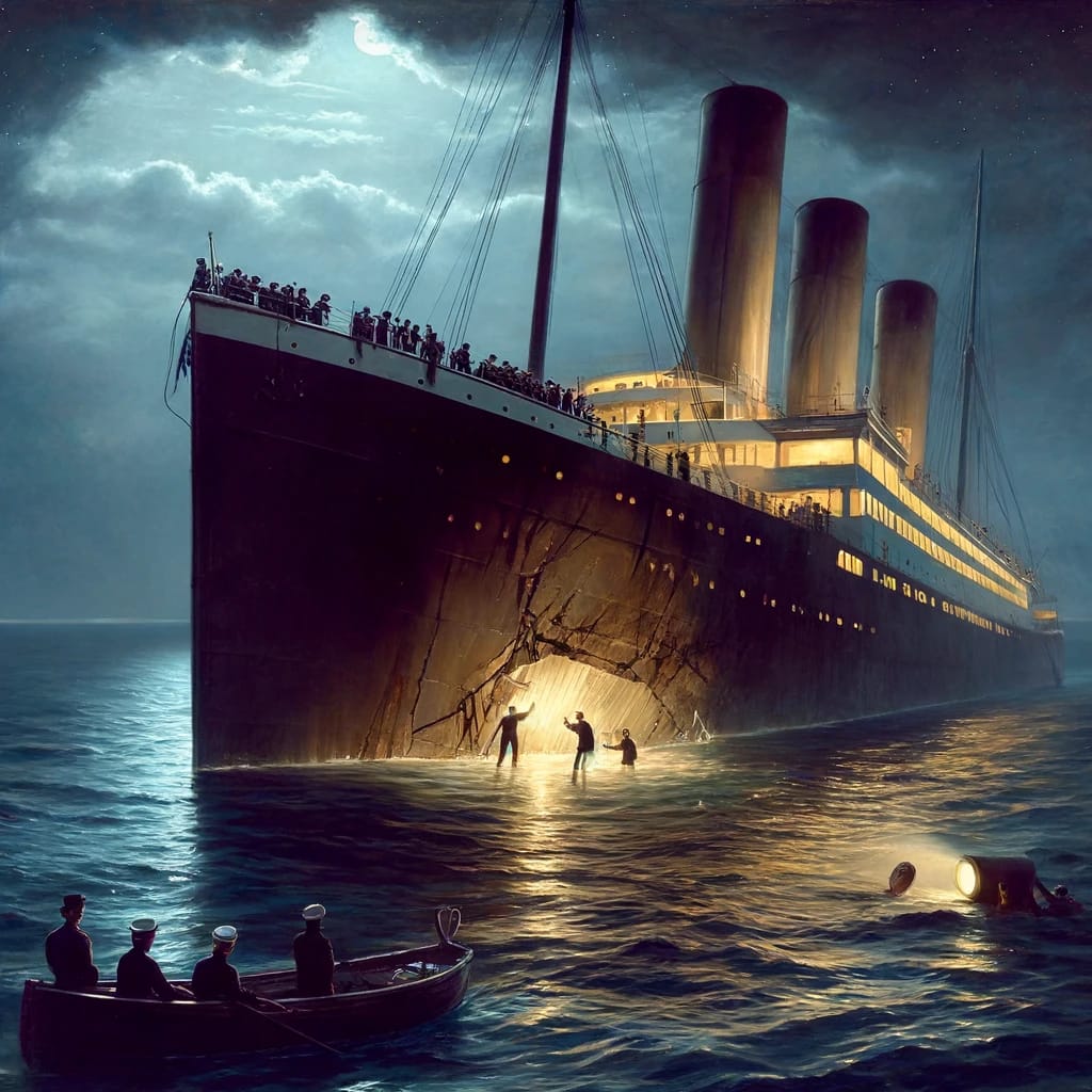 A tense scene inside a dark echoing cave with Armand Leclerc and Elodie Moreau cautiously advancing, looking around as if being followed