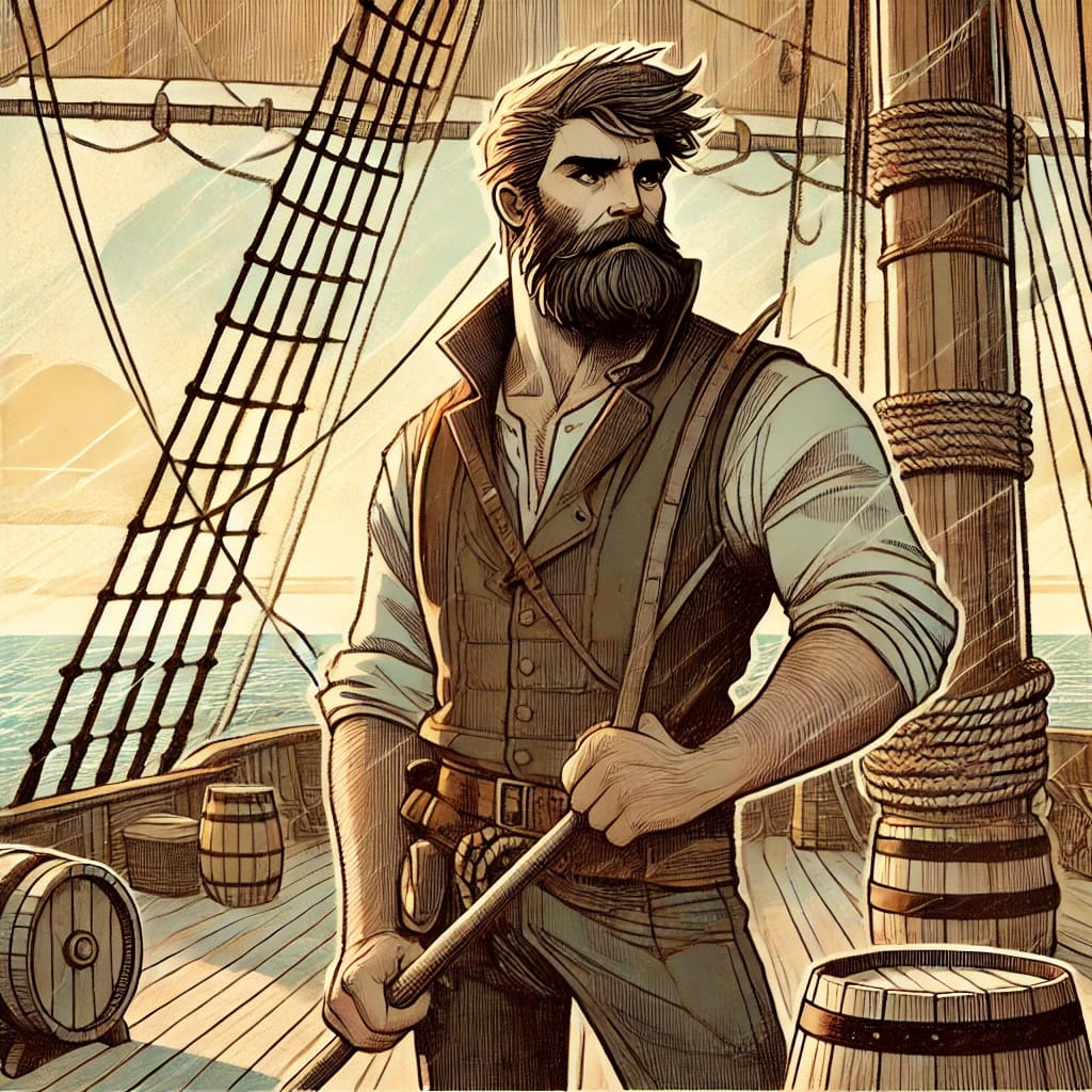 A tense scene inside a dark echoing cave with Armand Leclerc and Elodie Moreau cautiously advancing, looking around as if being followed