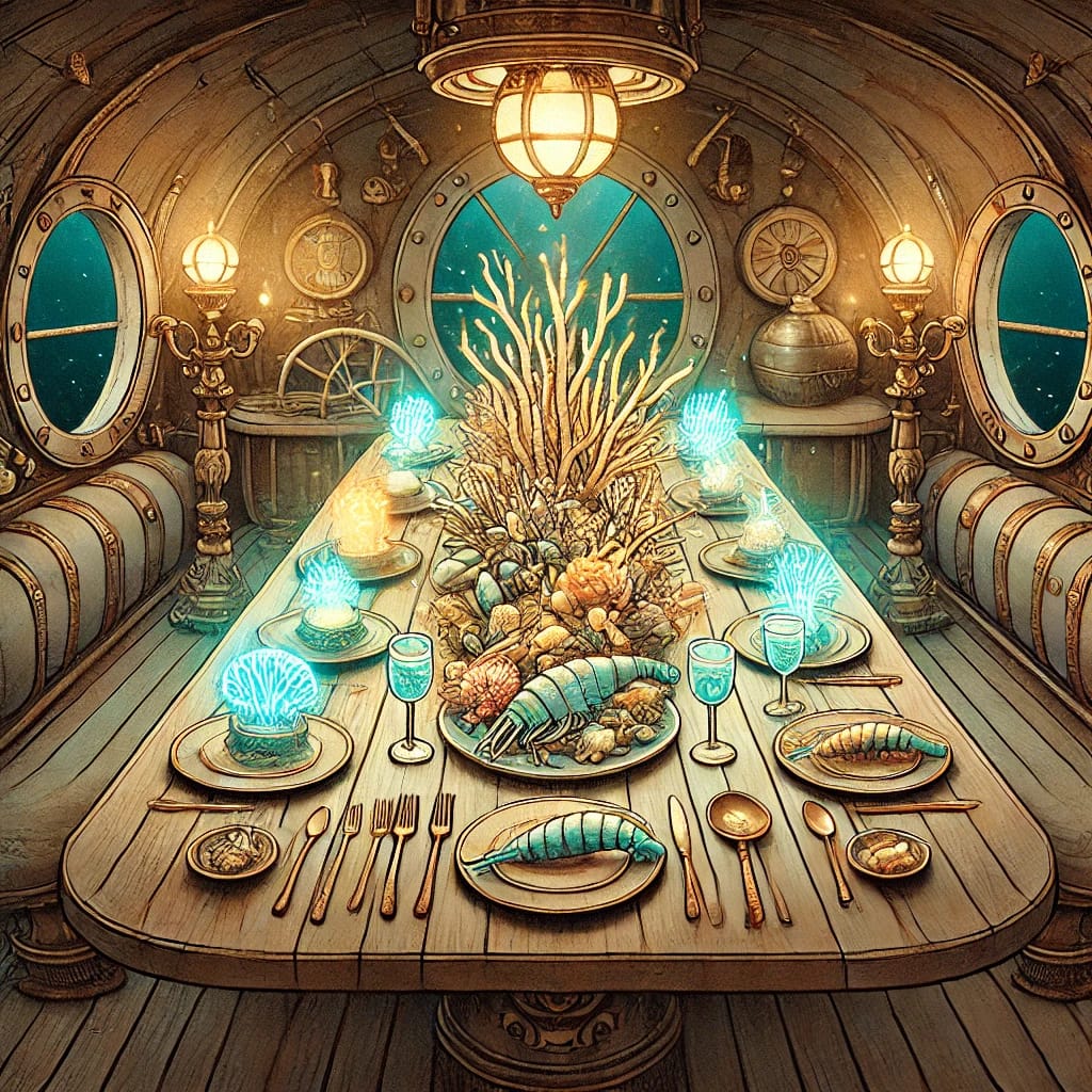 A tense scene inside a dark echoing cave with Armand Leclerc and Elodie Moreau cautiously advancing, looking around as if being followed