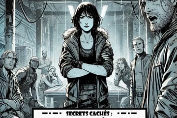 Helena standing firmly in the center of the room with her arms crossed, while other characters argue around her in a Metal Hurlant-style illustration.